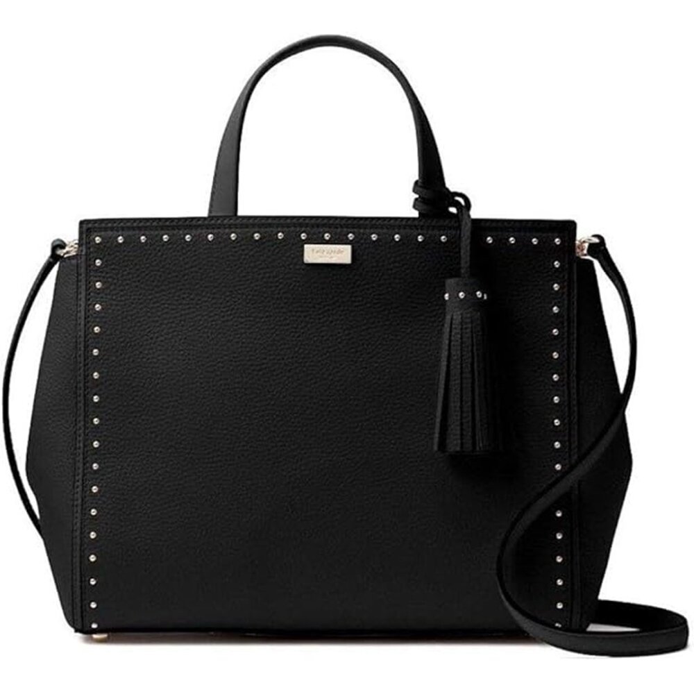 KATE SPADE Abby West Street Black Leather Satchel Bag WKRU5483 ... NEW
